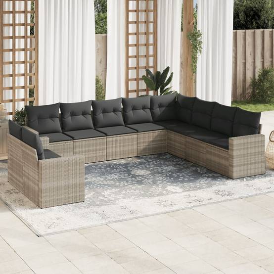 ComfortXL - Salon de jardin bas 10 places Résine Tressée Gris Clair avec Rangement sous Assise – ComfortXL Outdoor Living - Image 1