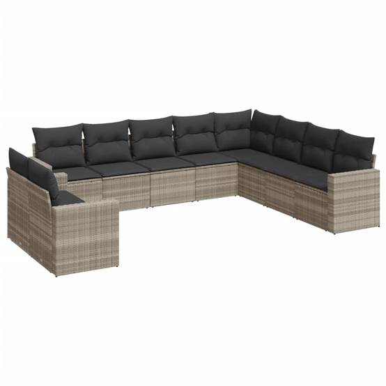 ComfortXL - Salon de jardin bas 10 places Résine Tressée Gris Clair avec Rangement sous Assise – ComfortXL Outdoor Living - Image 2