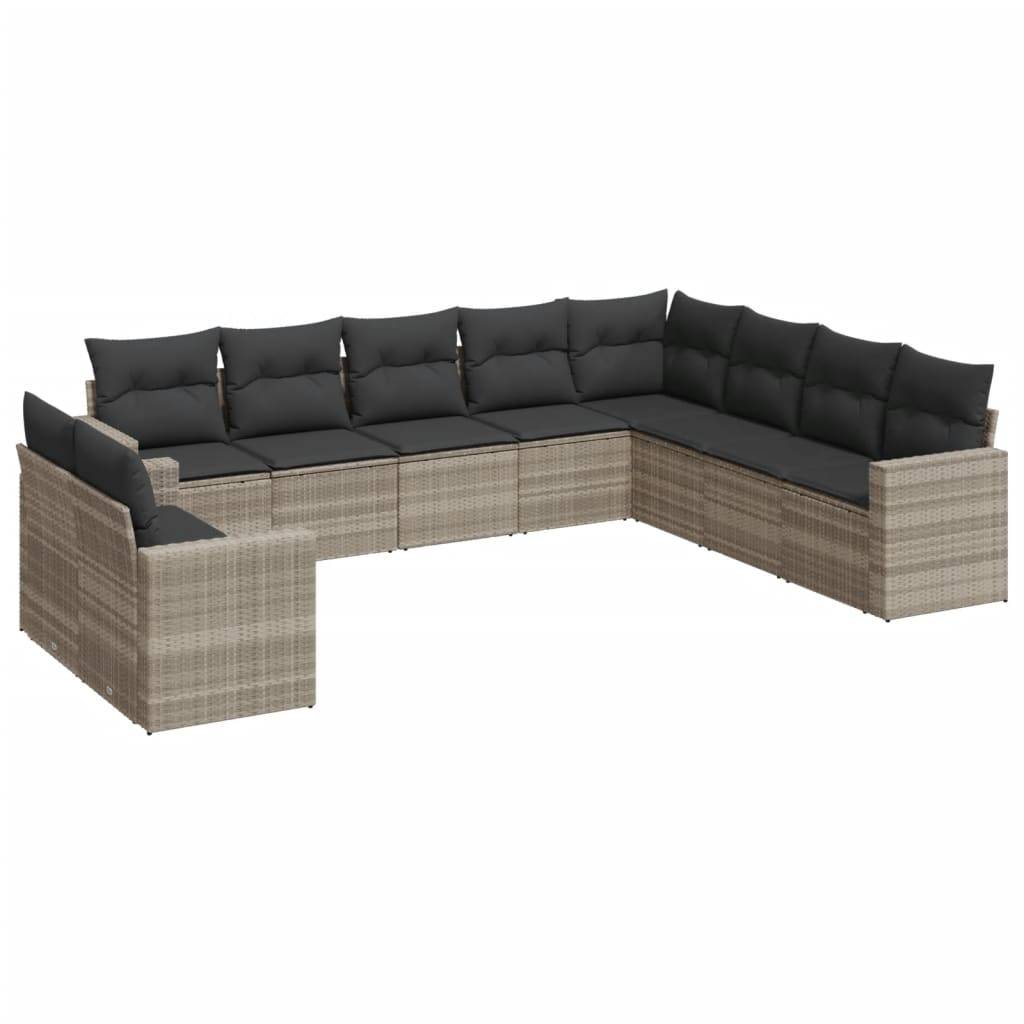 ComfortXL - Salon de jardin bas 10 places Résine Tressée Gris Clair avec Rangement sous Assise – ComfortXL Outdoor Living - Image 2