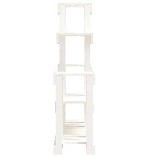 Support à plantes en bois massif maison jardin 92 x 25 x 97 cm design unique ambiance cosy en pin blanc - Image 3