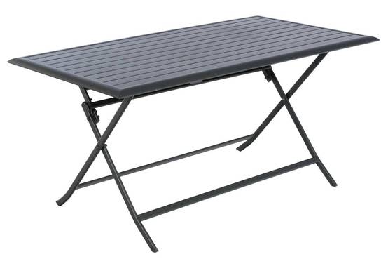 Hesperide - Table de jardin pliante rectangulaire "Azua" 6 places graphite en aluminium Hespéride - Image 2
