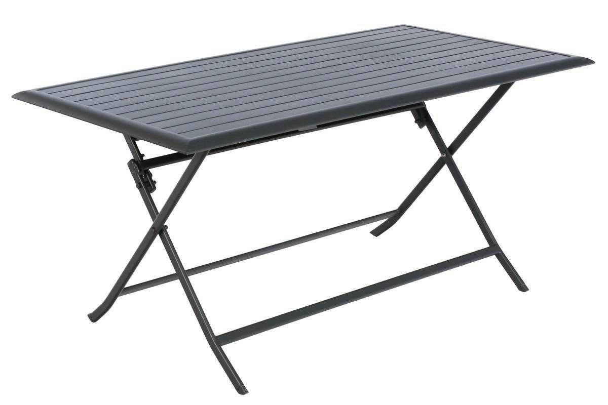 Hesperide - Table de jardin pliante rectangulaire "Azua" 6 places graphite en aluminium Hespéride - Image 2