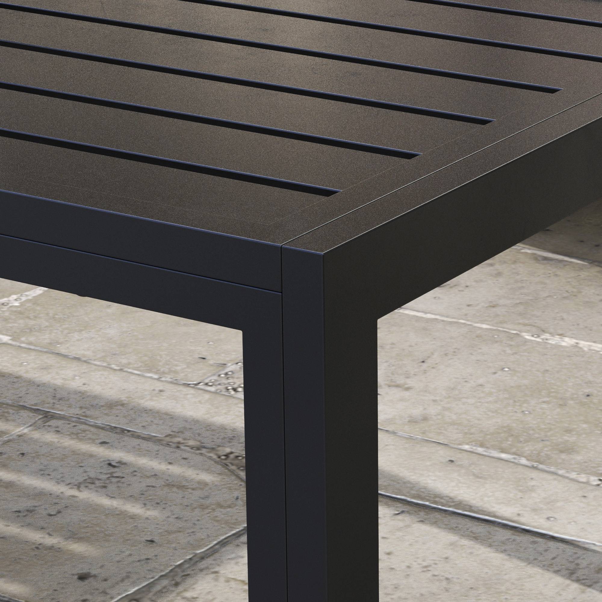 Table basse de jardin rectangulaire avec structure en acier galvanisé pour terrasse/patio, 101,5 x 61 x 46 cm, noire - Image 10