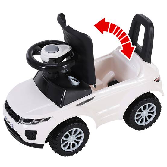 Porteur enfant véhicule à pousser, porteur bébé avec klaxon, compteurs factices et coffre à jouets pour enfants de 12 à 36 mois, blanc - Image 10
