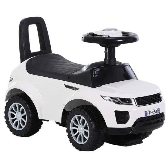 Porteur enfant véhicule à pousser, porteur bébé avec klaxon, compteurs factices et coffre à jouets pour enfants de 12 à 36 mois, blanc - Image 2