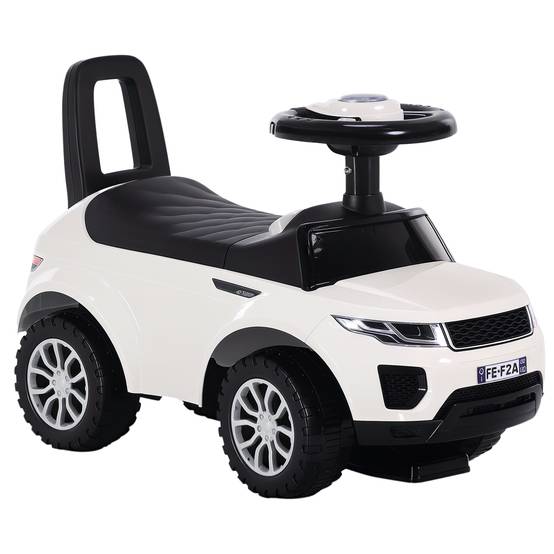 Porteur enfant véhicule à pousser, porteur bébé avec klaxon, compteurs factices et coffre à jouets pour enfants de 12 à 36 mois, blanc - Image 1