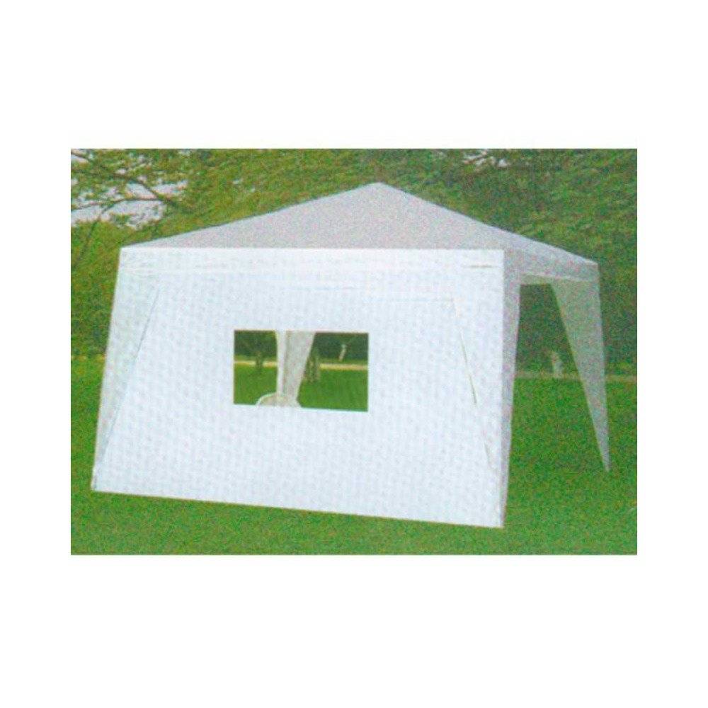 Terre Jardin - Mur pour tonnelle 3x3 m 300x190 cm – Avec fenêtre transparente, fixation par scratchs - Unité - Blanc - TERRE JARDIN