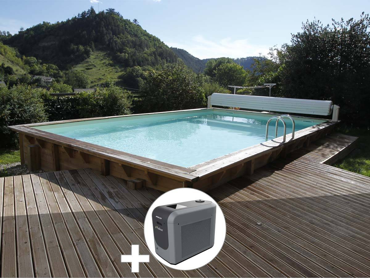 Ubbink - Kit piscine bois Ubbink Linéa 6,50 x 3,50 x 1,40 m - Liner bleu + Poolican