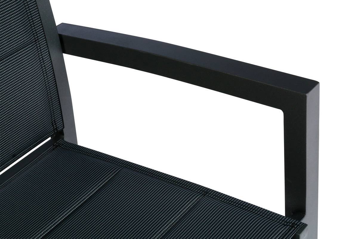 Hesperide - Fauteuil de jardin empilable "Allure" gris poivre & graphite aluminium traité époxy Hespéride - Image 3