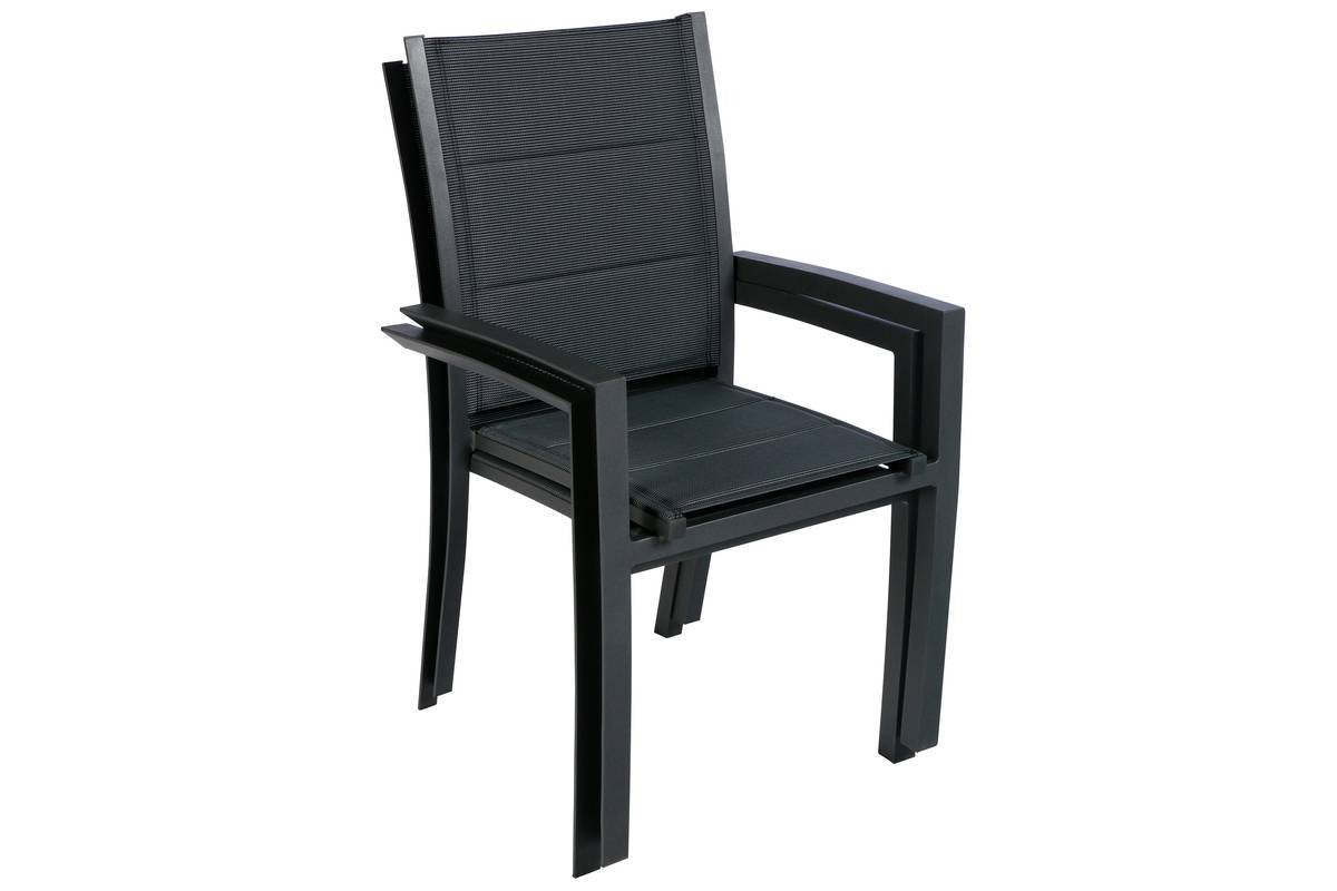 Hesperide - Fauteuil de jardin empilable "Allure" gris poivre & graphite aluminium traité époxy Hespéride - Image 2