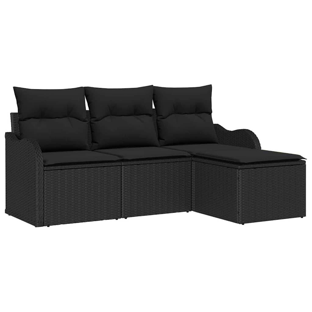 ComfortXL - Salon de Jardin 4 Places Polyrotin Modulable avec Coffre de Rangement et Table Relevable Noir – ComfortXL Outdoor Living - Image 2