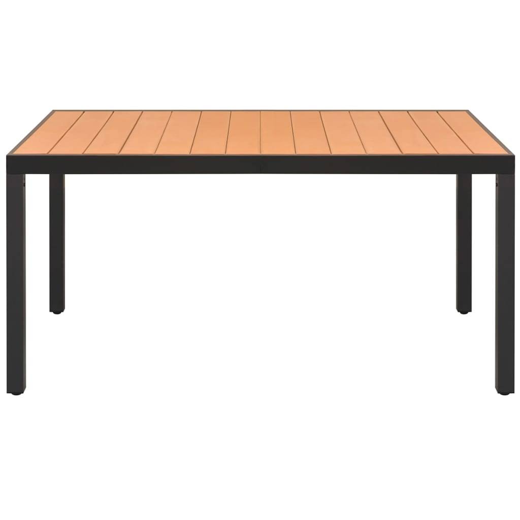 Table de jardin - Table Extérieure - Table De Patio Marron 150 x 90 x 74 cm Aluminium et WPC - Image 1