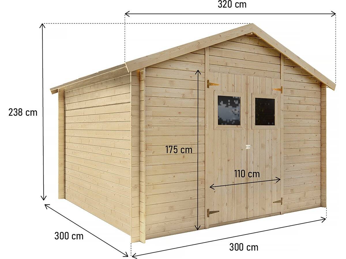 Abri De Jardin Bois 9m2 "gers" - 300 X 300 X 238 Cm - 19 Mm -habitat Et Jardin - Image 3