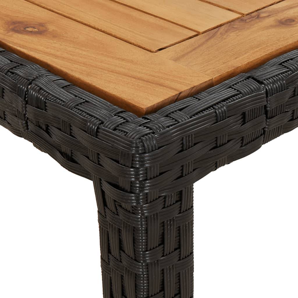 Ensemble Table et Chaises de Jardin 6 Personnes Résine Tressée et Acacia avec Coussins Confortables pour Repas Noir 150cm – ComfortXL Outdoor Living - Image 6