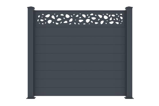 Casanoov Kit clôture aluminium semi-ajourée SUNNY – H.170 cm – L.1,90 m – kit complet - Image 3