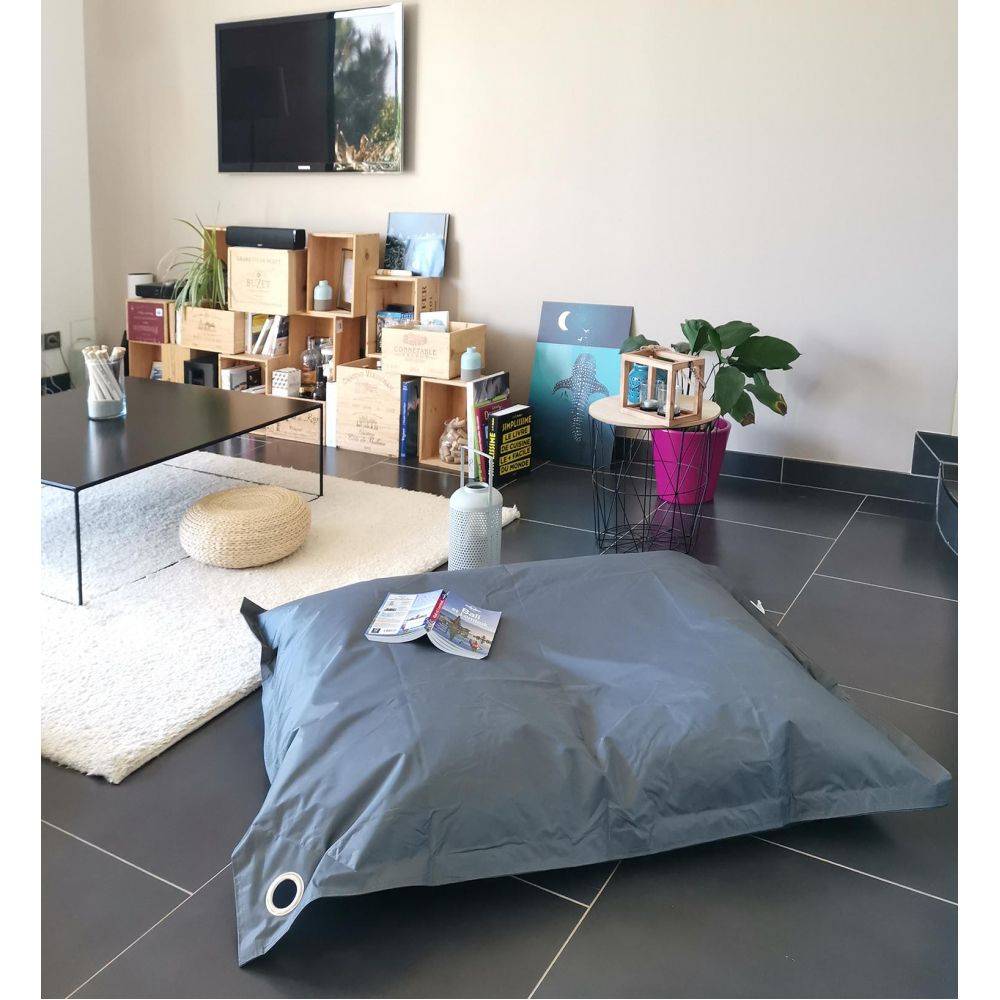 Jardindeco - Grand coussin uni Maxi Gris anthracite - Image 2