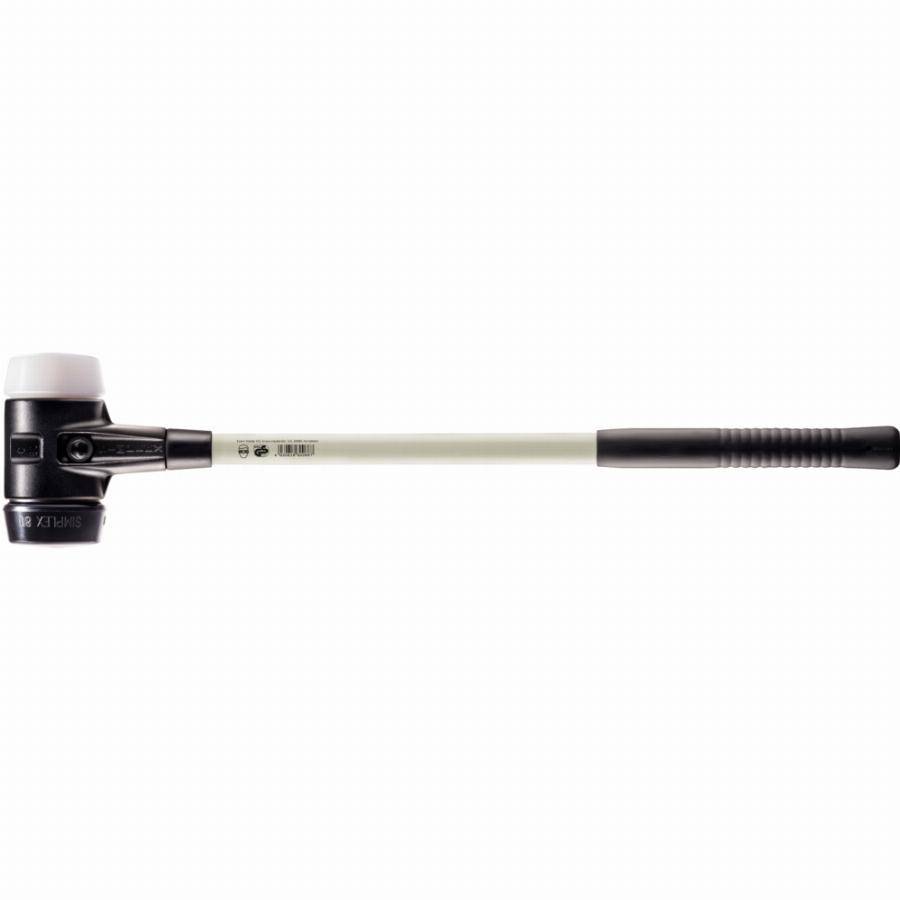 Marteau de frappeur HALDER SIMPLEX Caoutchouc chargé / superplastique avec boîtier en fonte malléable renforcée et manche en fibre de verre - D=80 mm