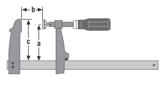 Presse à vis avec frein et manche bois serrage 50cm URKO tige 32x10mm saillie 140mm - 1519050 - Image 2