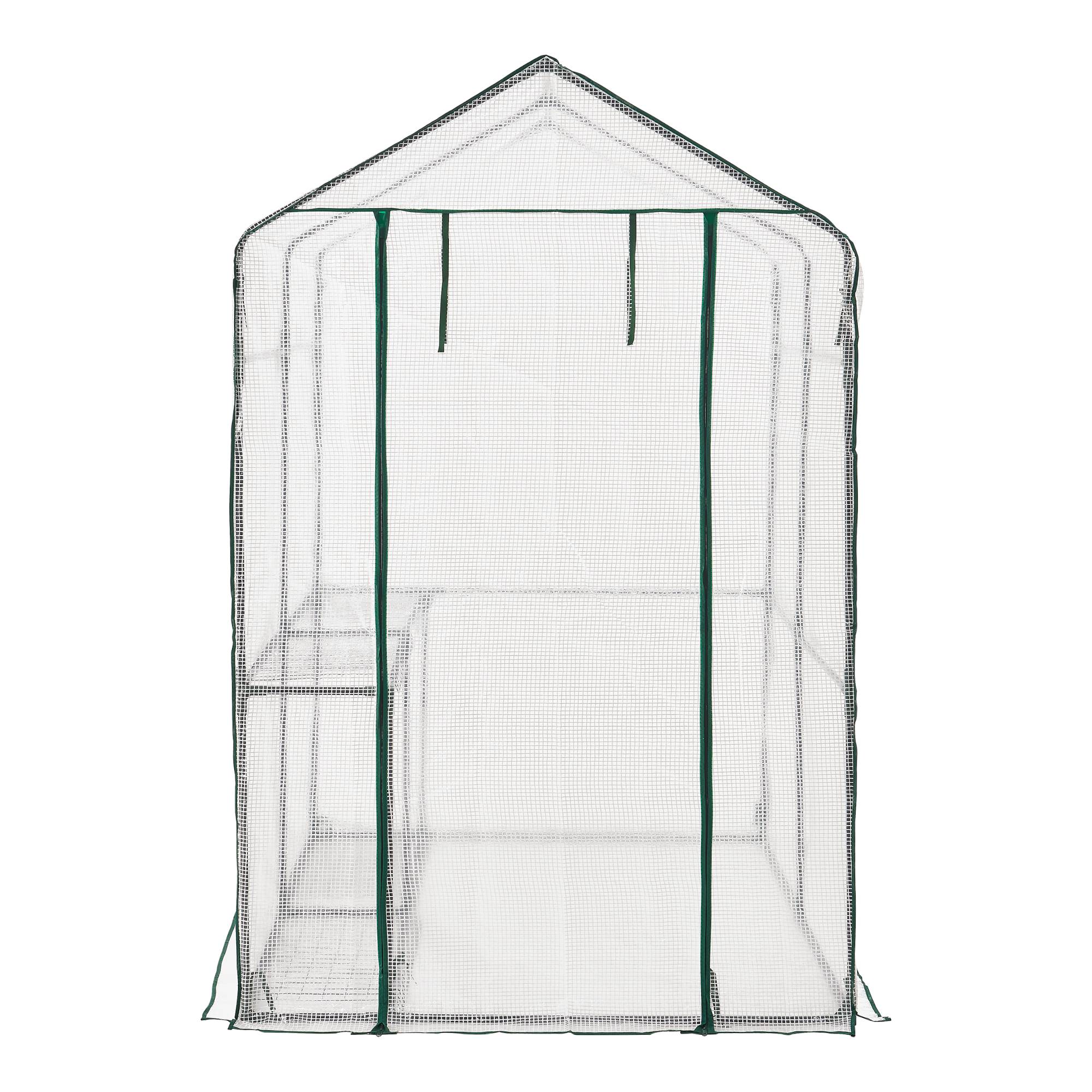 Serre de jardin Oosterhout en acier et polyéthylène avec étagères intégrées 120 x 186 x 190 cm [en.casa] - Image 4