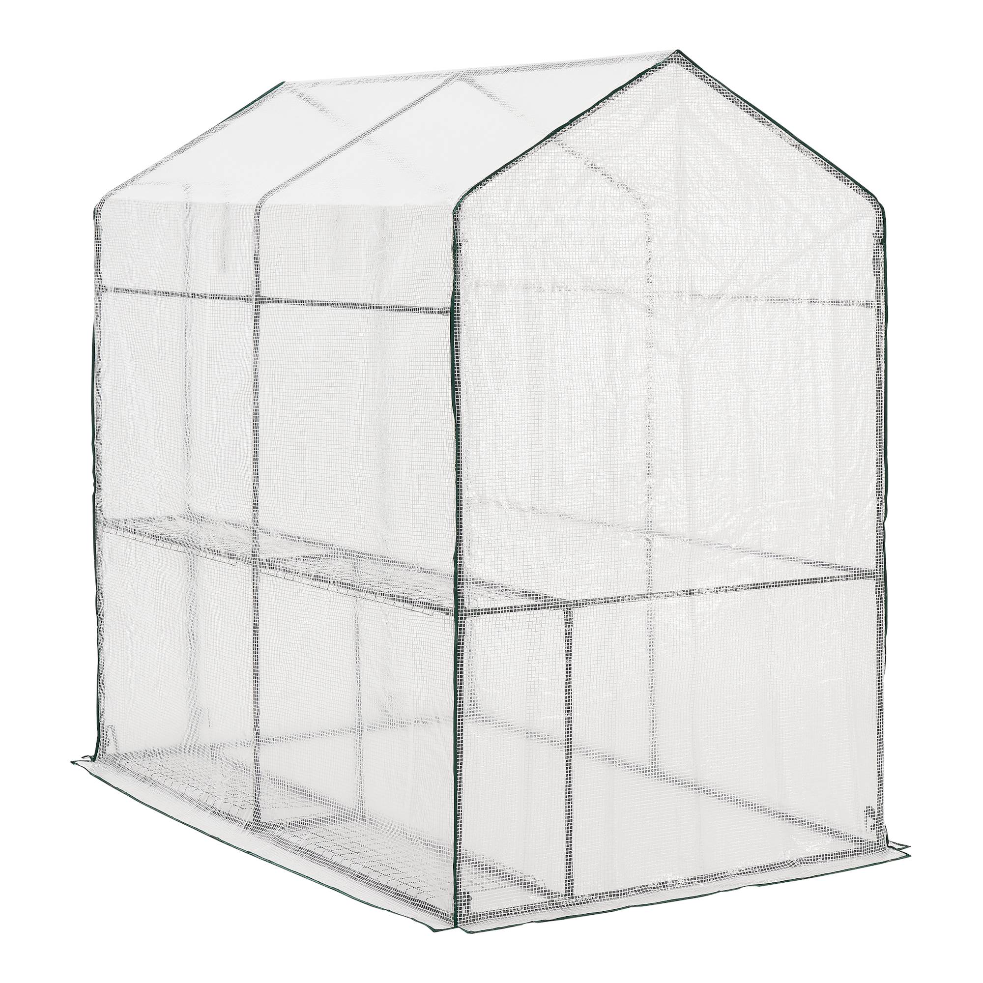 Serre de jardin Oosterhout en acier et polyéthylène avec étagères intégrées 120 x 186 x 190 cm [en.casa] - Image 5