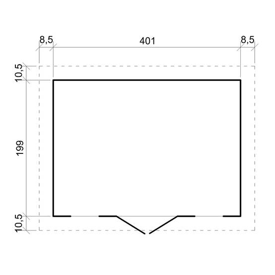 Timbela - Abri de Jardin en Bois Naturel H246x418x220 cm / 8 m² avec fenêtres - Atelier rangement outils et vélos - 17 mm d’épaisseur - Timbela M332 - Image 6