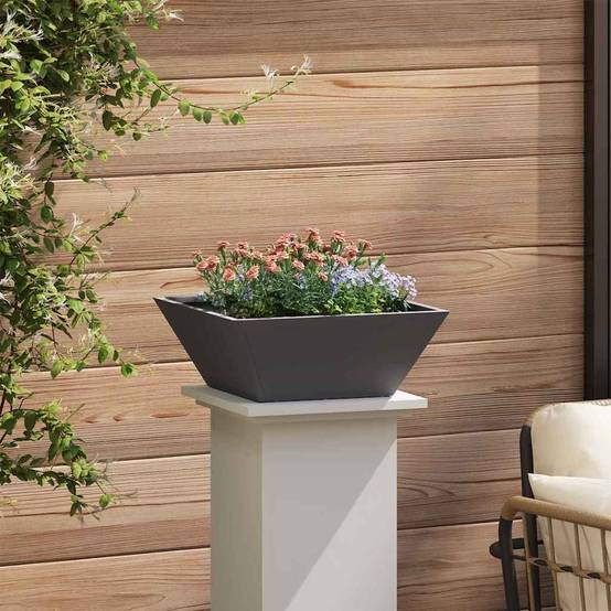 Cache-pot de jardin 5 pcs | Bac à fleurs Noir 40 x 40 x 15 cm - Image 4