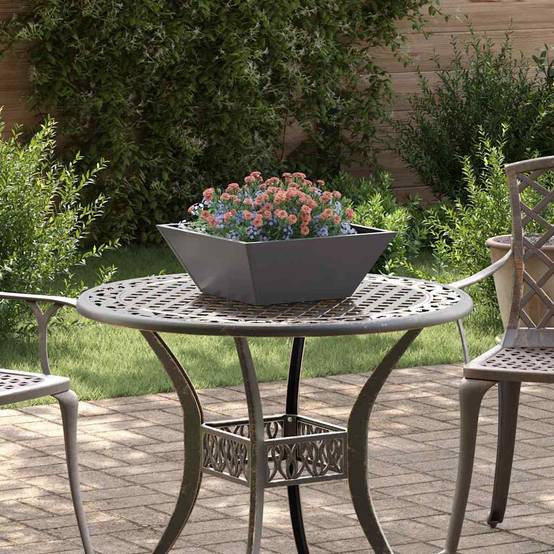 Cache-pot de jardin 5 pcs | Bac à fleurs Noir 40 x 40 x 15 cm - Image 2