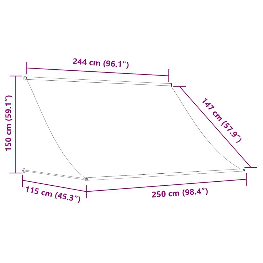 Vidaxl - Auvent rétractable 250x150 cm Crème vidaXL 143766 - Image 3