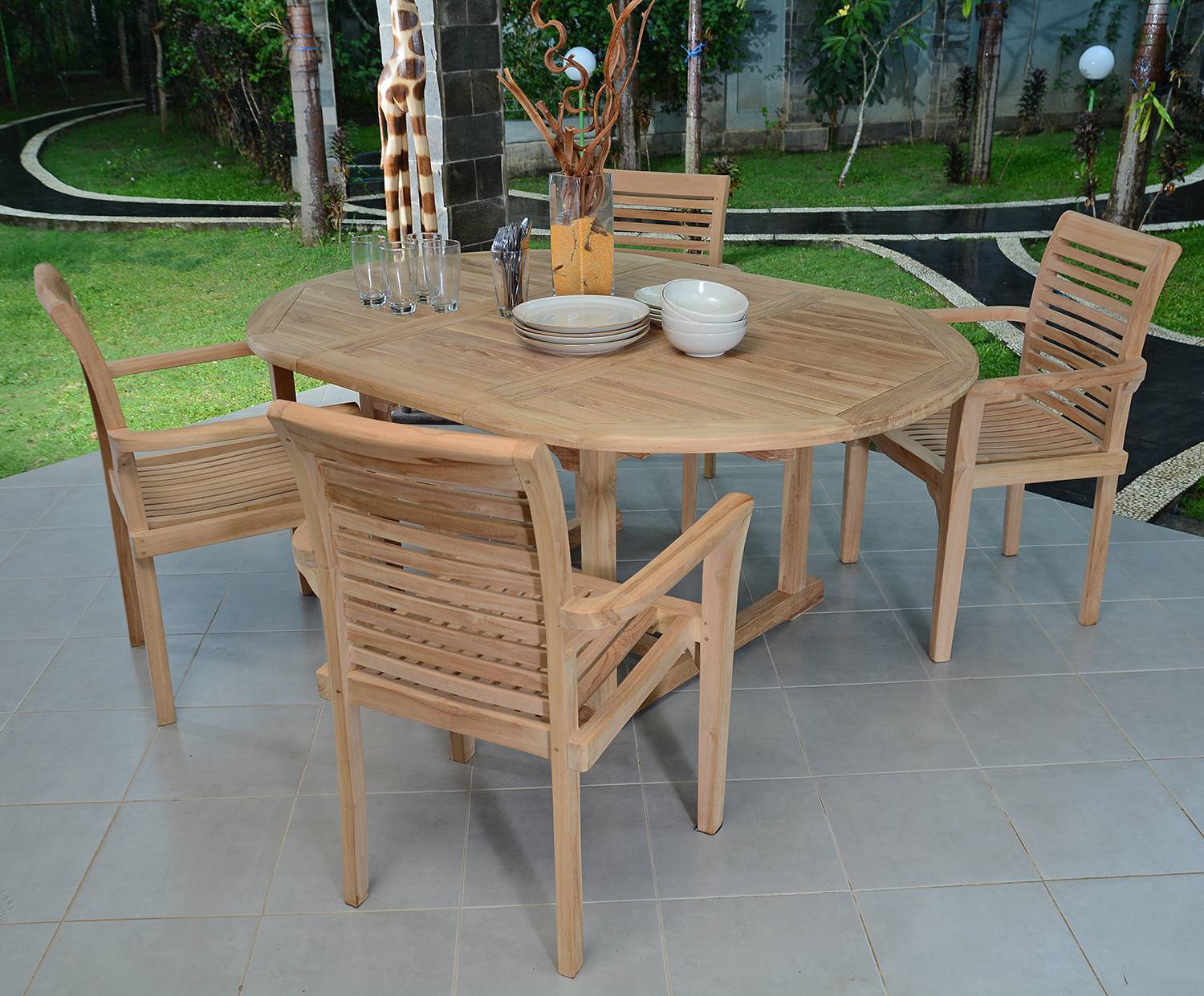 Salon de jardin en teck massif Marbella, 4 places - TECK'Attitude - Image 4