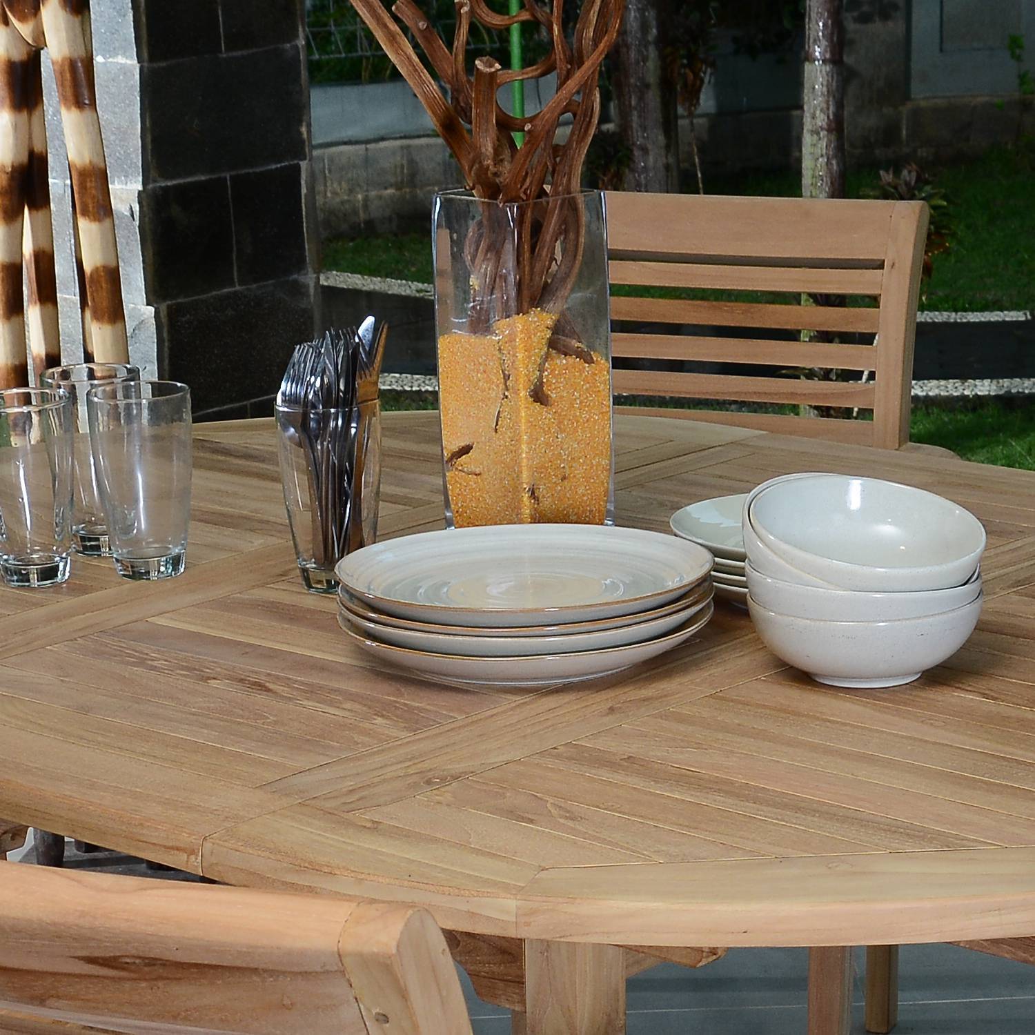 Salon de jardin en teck massif Marbella, 4 places - TECK'Attitude - Image 3