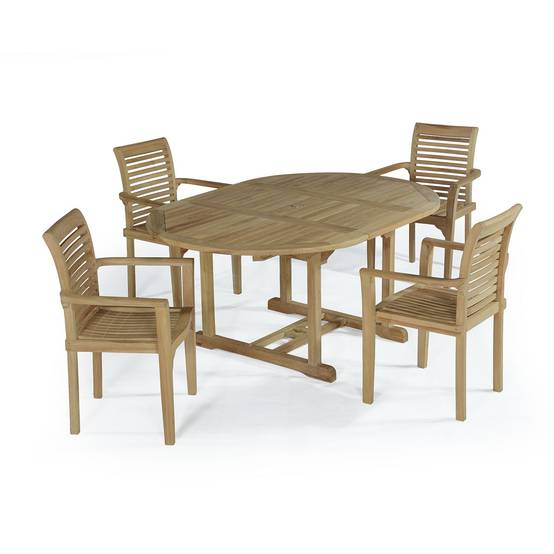Salon de jardin en teck massif Marbella, 4 places - TECK'Attitude - Image 1