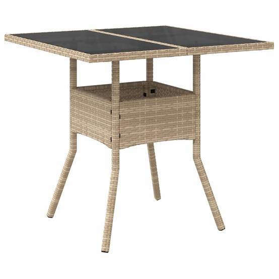 Ensemble repas extérieur 4 personnes en résine tressée beige avec table et chaises – ComfortXL Outdoor Living - Image 5