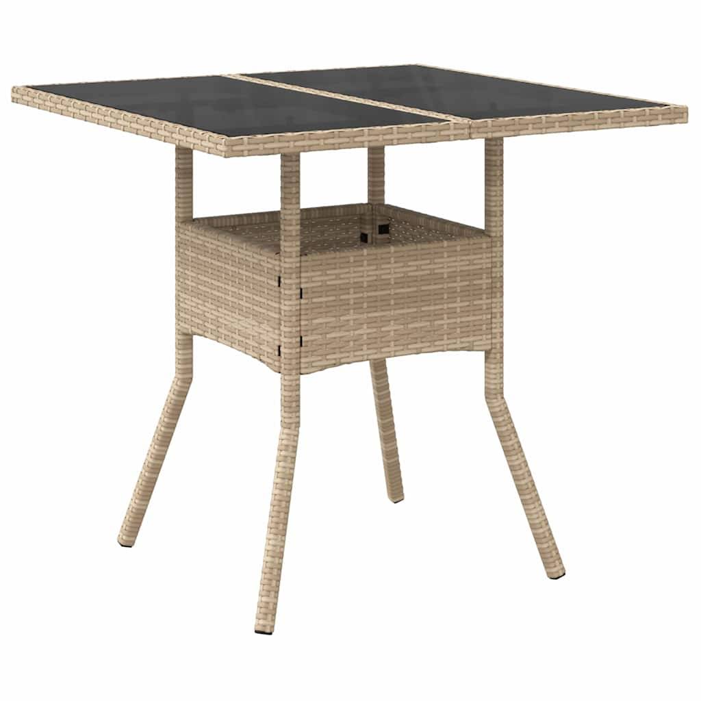 Ensemble repas extérieur 4 personnes en résine tressée beige avec table et chaises – ComfortXL Outdoor Living - Image 5