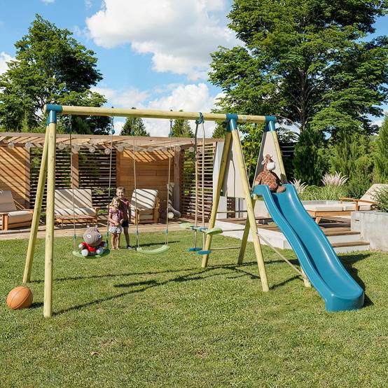 Trigano Jardin - Station de jeux bois 2,30 m Topwood ZAKI - 6 enfants - Image 8