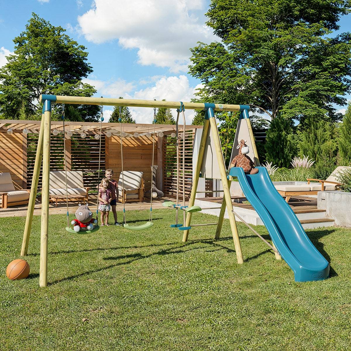 Trigano Jardin - Station de jeux bois 2,30 m Topwood ZAKI - 6 enfants - Image 8