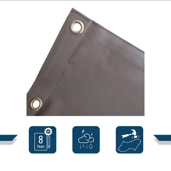 Pack Toile Pergola Taupe 3x4 m + Sandow Gris 20m - Bâche Pergola prête à poser LP640PR Garantie 8 ans TECPLAST - Image 4