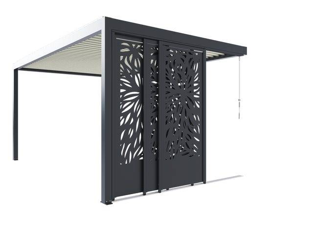 Paroi Coulissante Latérale Aluminium 3m Anthracite Pour Pergola Adossée S et SV France - Image 1