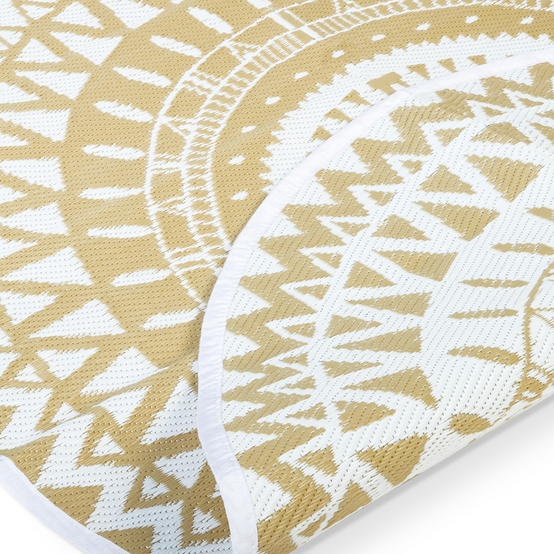 Tapis extérieur ROND naturel et blanc D.150 CM - Image 3