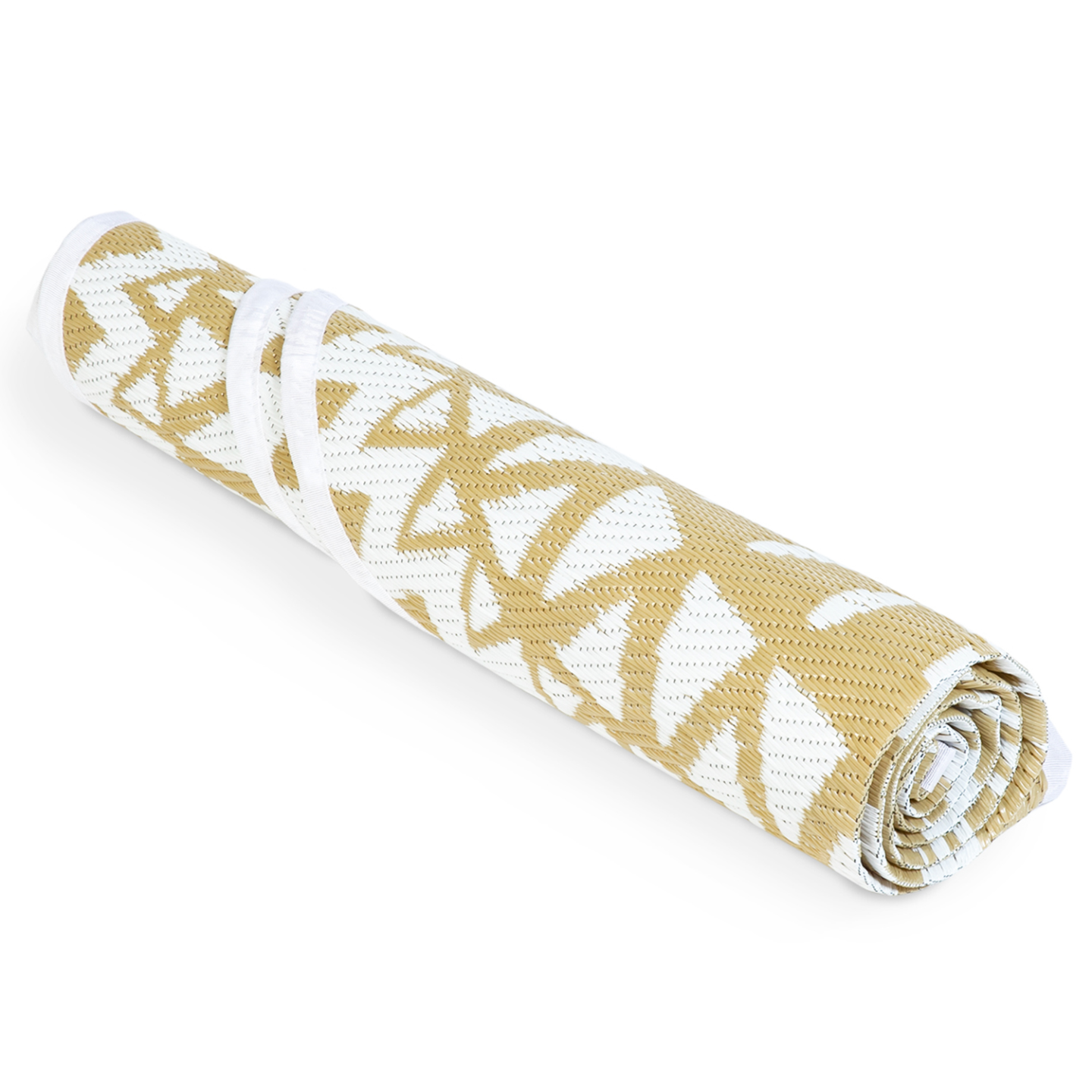 Tapis extérieur ROND naturel et blanc D.150 CM - Image 4