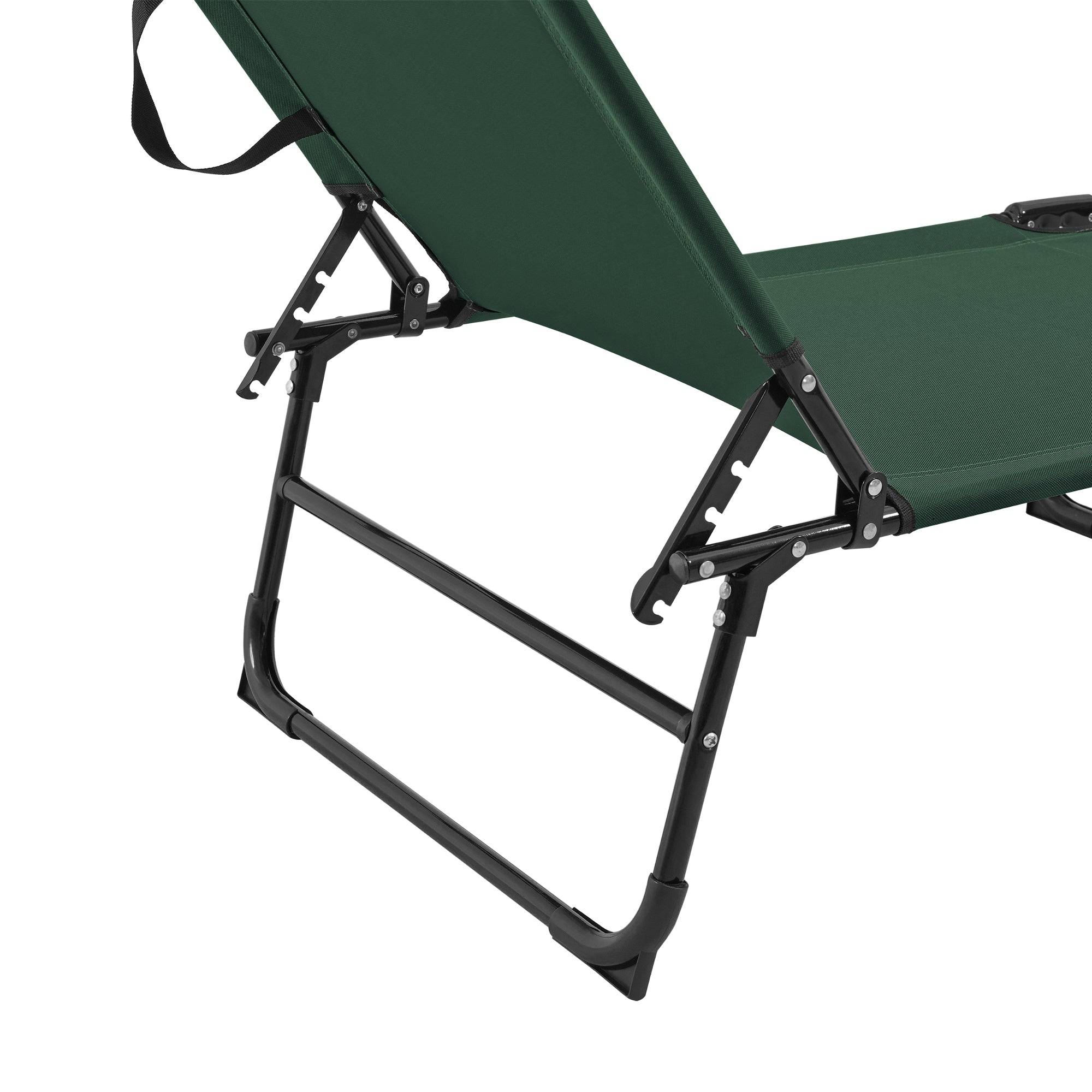 Helloshop26 - Lot de 2 transats pliable avec toiture pare-soleil de relax acier 190 cm vert foncé - Image 4
