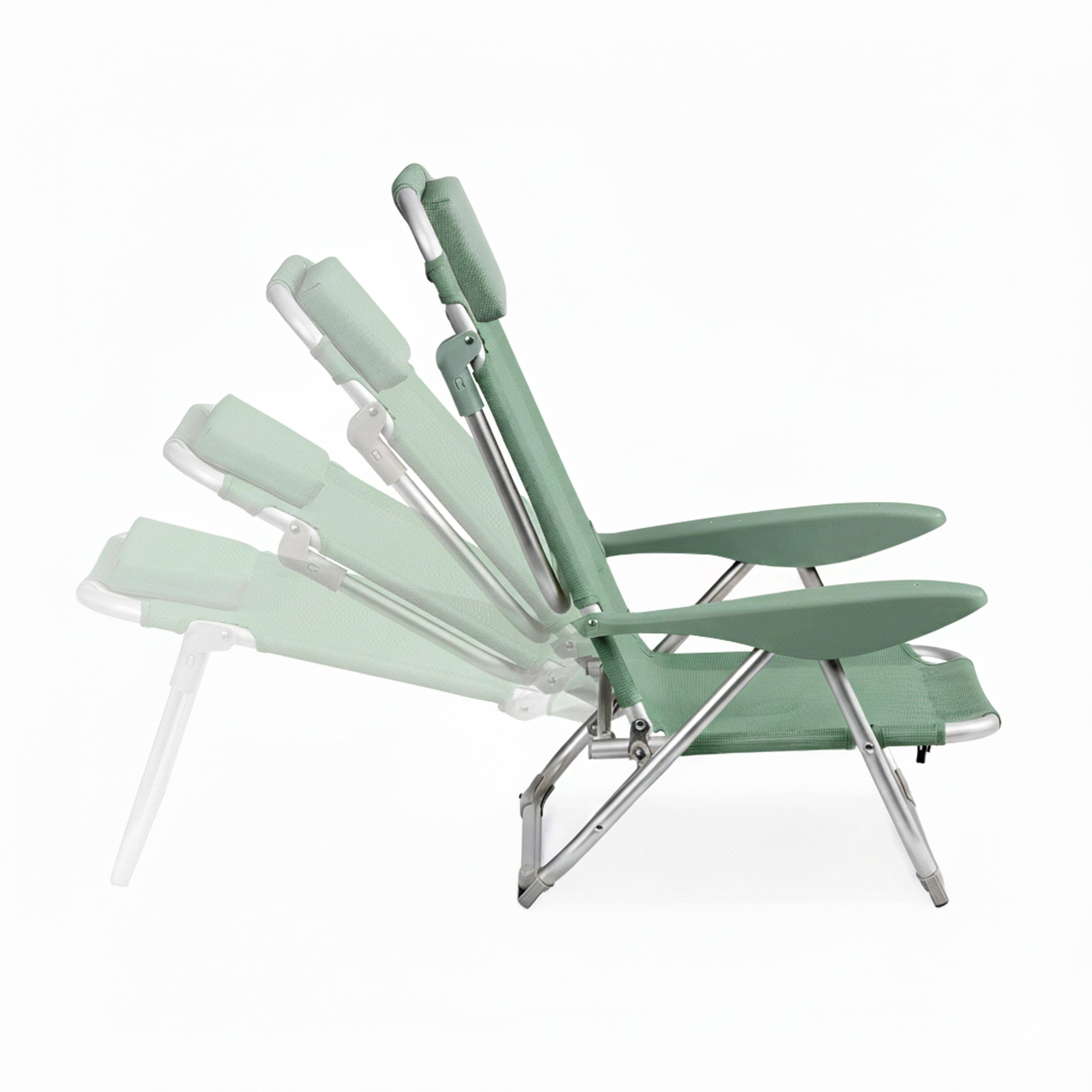 Oviala - Fauteuil clic clac des plages en polyester vert amande Clic Clac des plages - Oviala - Image 4