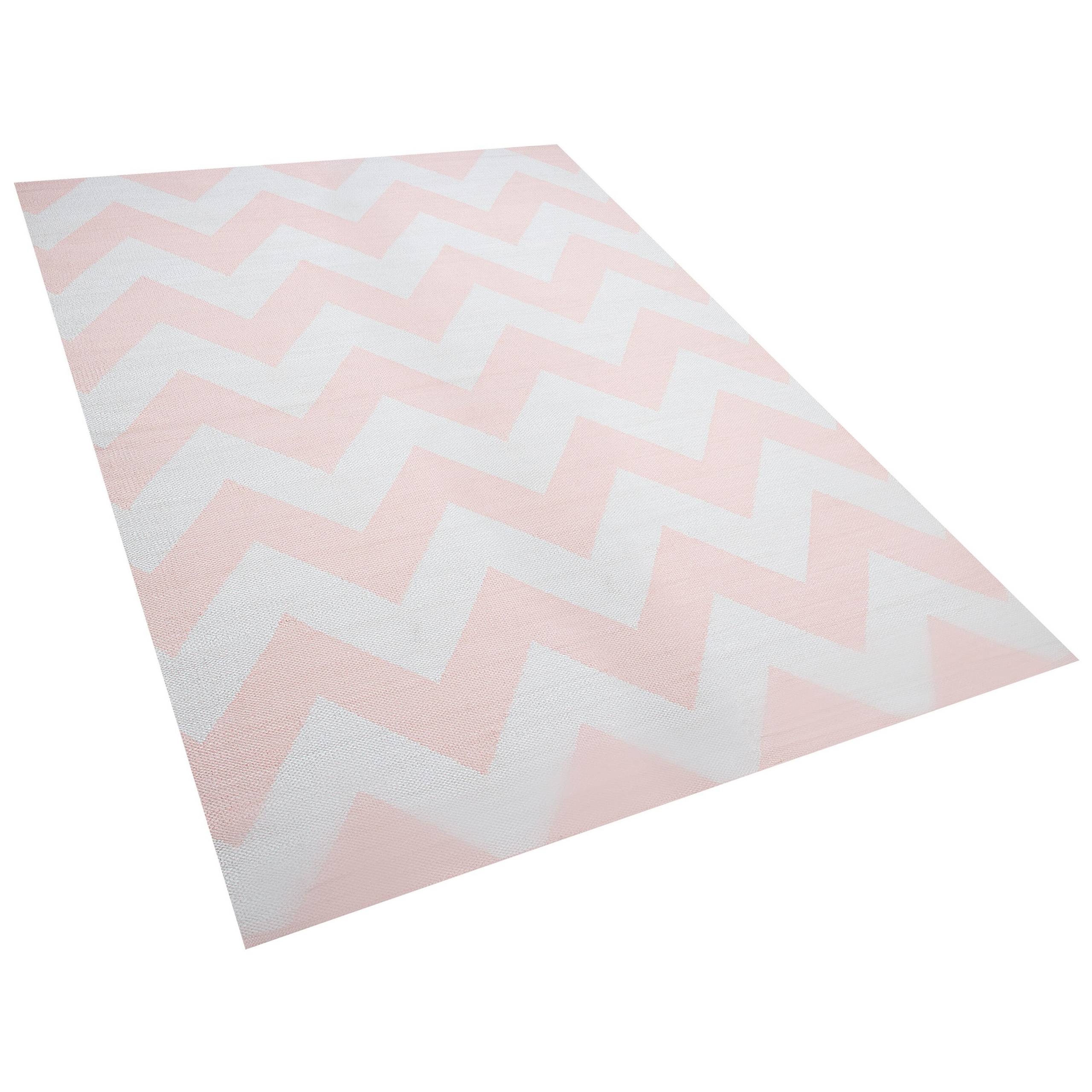 Beliani - Tapis à motifs rose et blanc au style moderne - Image 3
