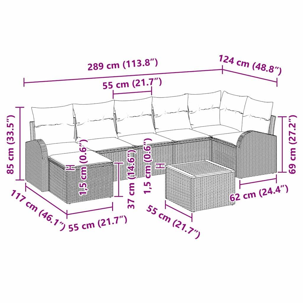 ComfortXL - Salon de jardin 8 places avec pouf en poly rotin modulable et rangement pour patio Noir – ComfortXL Outdoor Living - Image 8