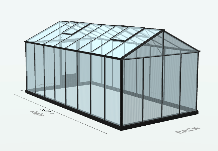 Serre en polycarbonate 8mm alvéolés - Euro Maxi - Laquée - 20m² - Noir fonce - L'atelier des serres - Image 8