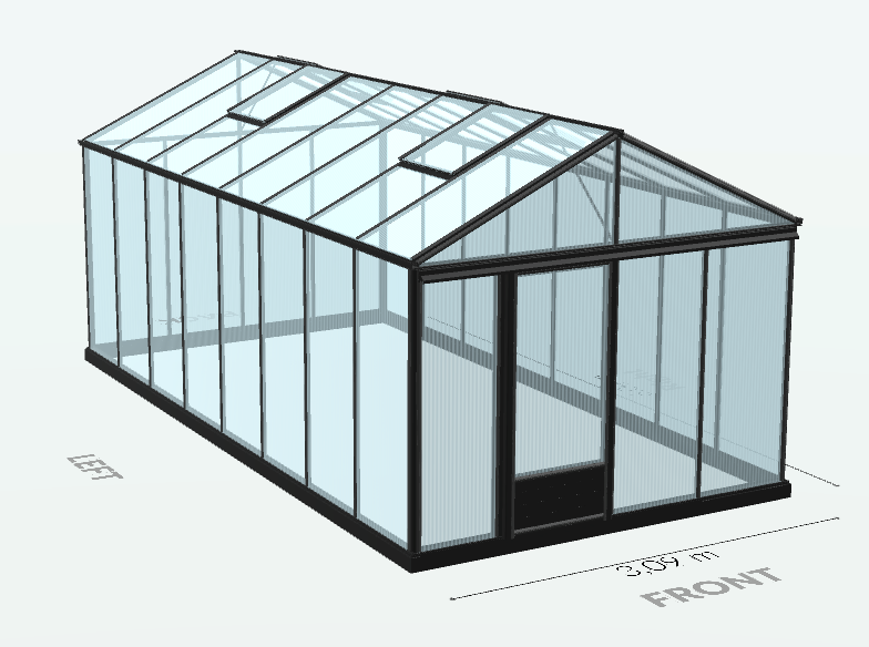 Serre en polycarbonate 8mm alvéolés - Euro Maxi - Laquée - 20m² - Noir fonce - L'atelier des serres - Image 6