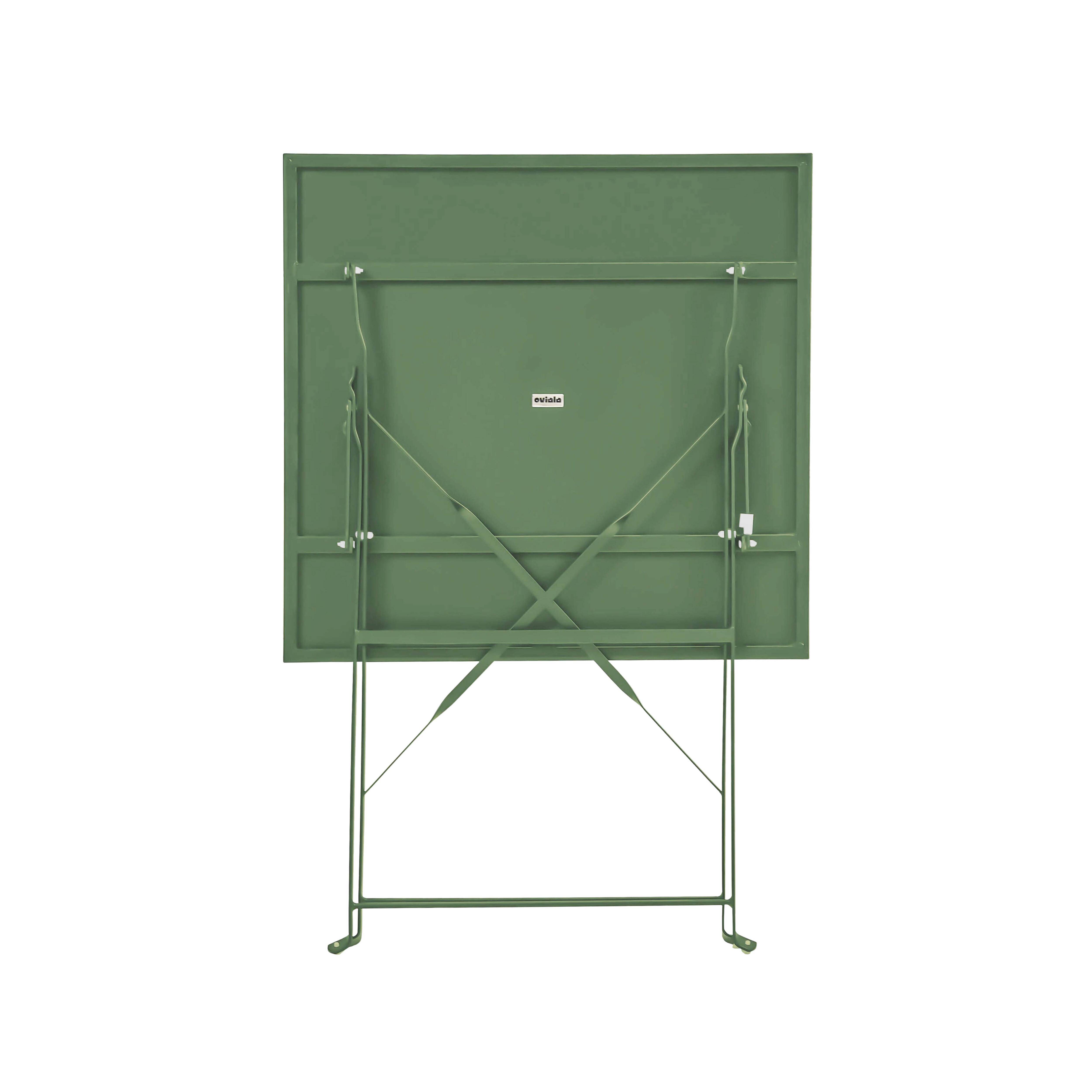 Oviala - Table de jardin pliante bistrot en acier 60 cm vert cactus Rome - Oviala - Image 2