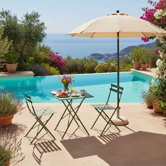 Oviala - Table de jardin pliante bistrot en acier 60 cm vert cactus Rome - Oviala - Image 4