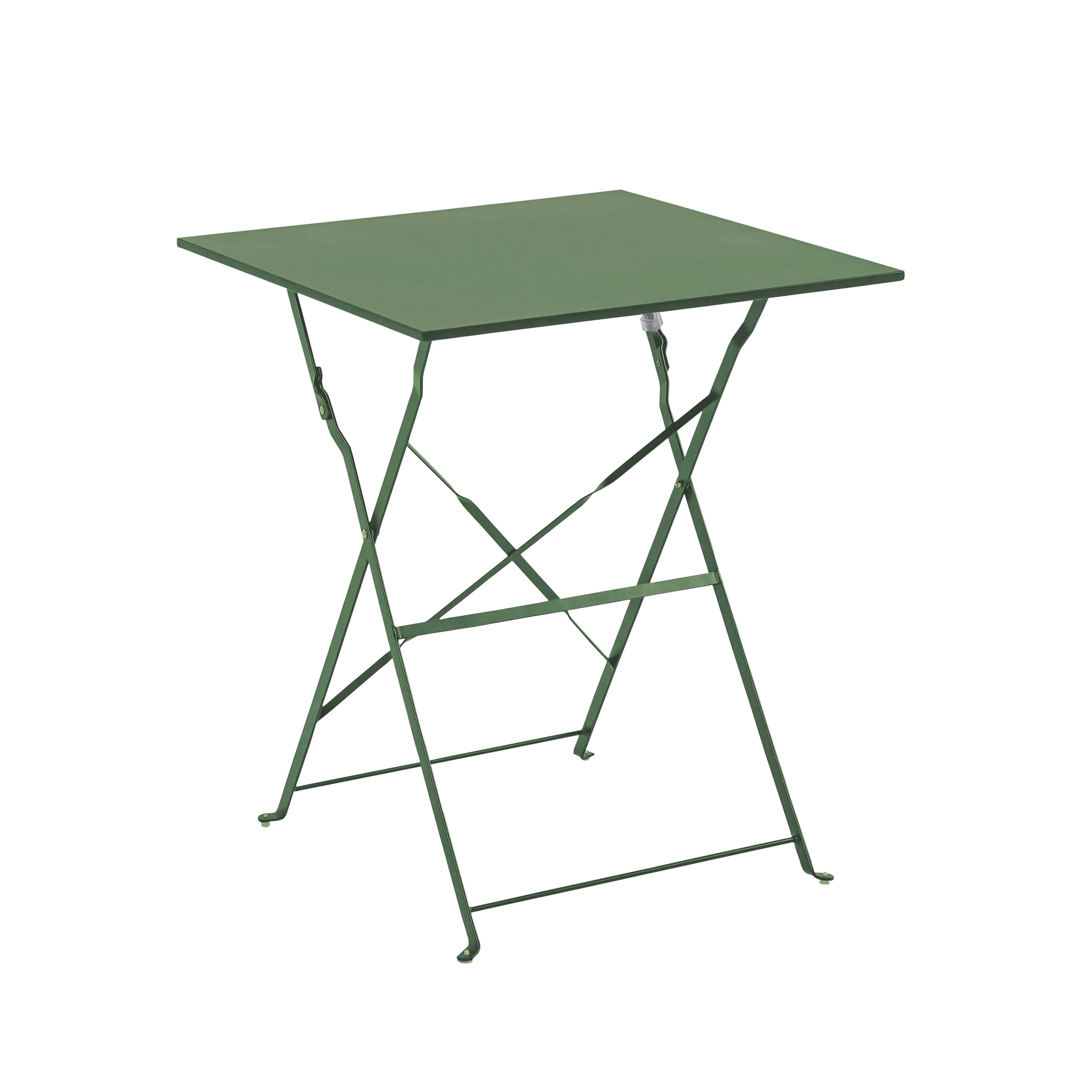 Oviala - Table de jardin pliante bistrot en acier 60 cm vert cactus Rome - Oviala - Image 1