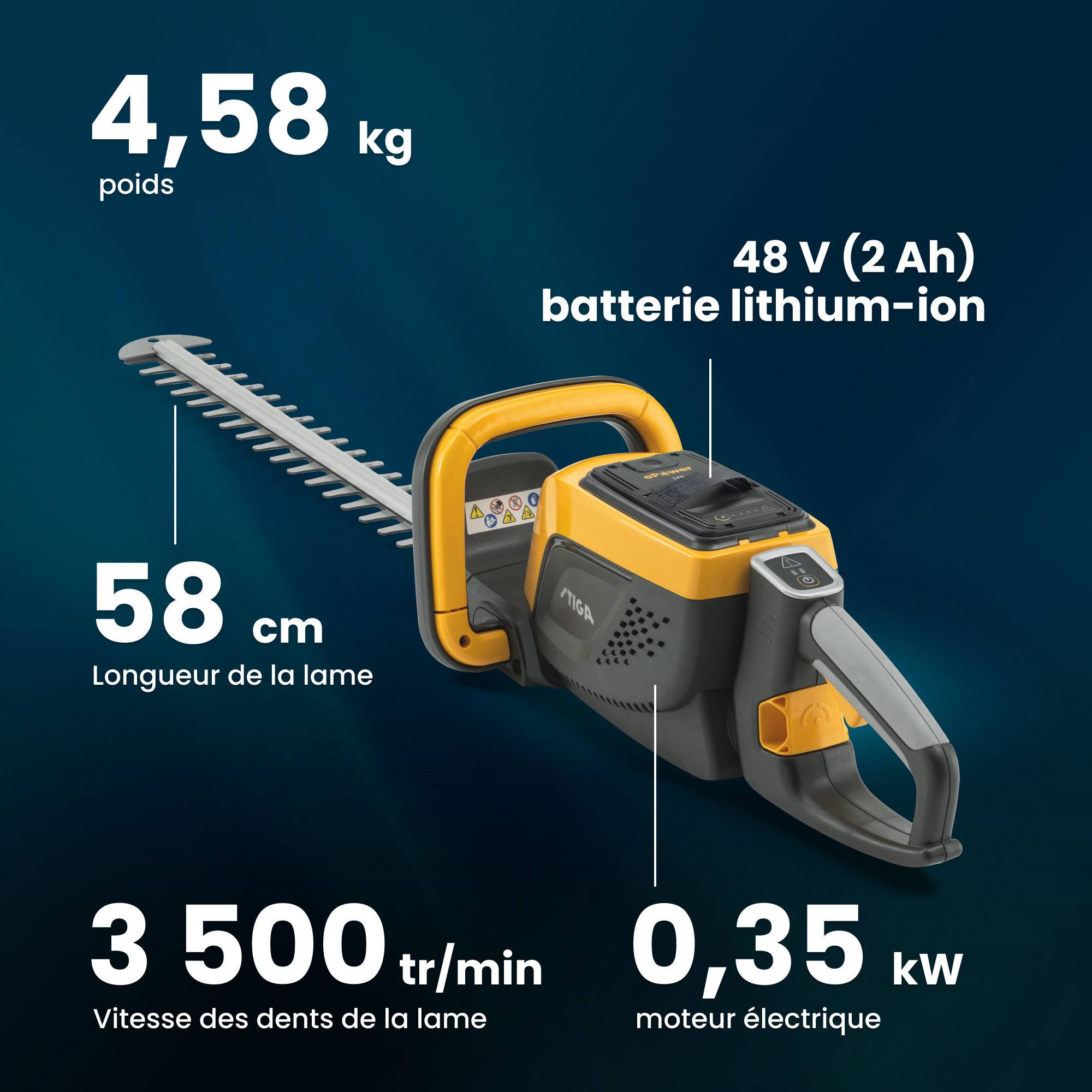 Stiga - Kit taille-haie HT 500e, batterie 2Ah recommandée, durée 50 min - STIGA - Image 6