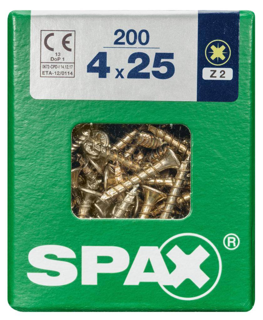 Spax - Lot de 200 vis acier tête fraisée pozidriv SPAX, Diam.4 mm x L.25 mm - Image 4
